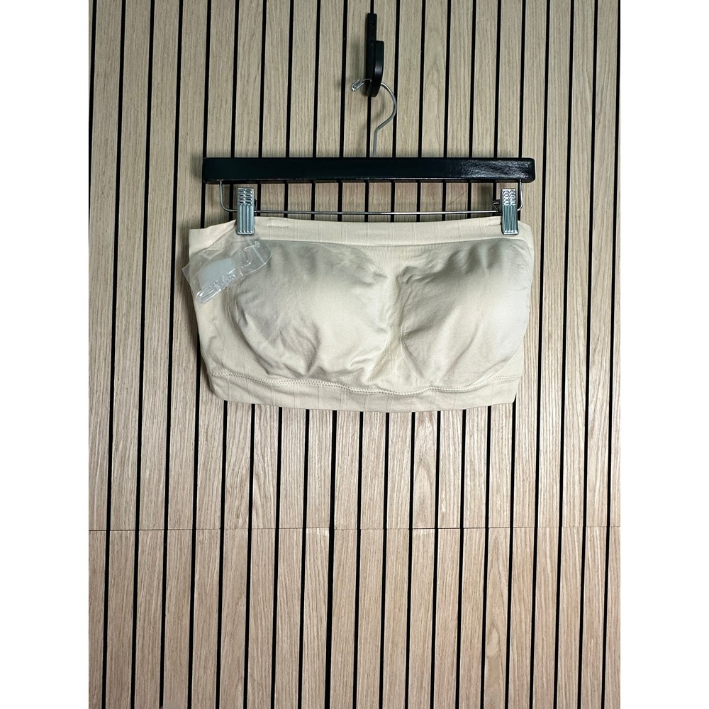 087 Truekind Convertible Strapless Bandeau Bra Beige Wirefree Seamless (XL, NWT)